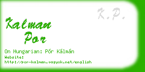 kalman por business card